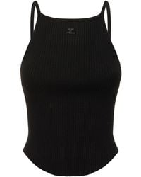 Courreges - Holistic Ribbed Viscose Knit Tank Top - Lyst