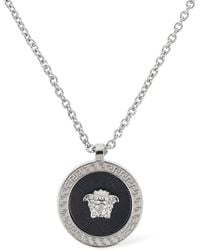 Versace - Metal Necklace Logo Charm - Lyst