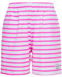 Adam Selman Sport Striped Cotton Gym Shorts - Pink