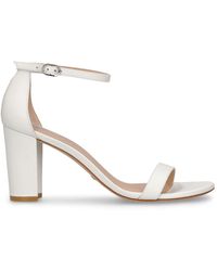 Stuart Weitzman - 80Mm Nearly Nude Leather Sandals - Lyst