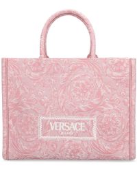 Versace - Bolso tote grande barocco con jacquard - Lyst
