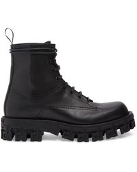 Versace - Leather Combat Boots - Lyst