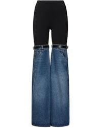 Coperni - Hybrid Denim & Jersey Flared Pants - Lyst