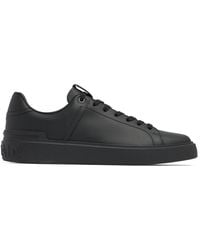 Balmain - Leather Sneakers With Panels - Lyst