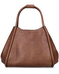 Max Mara - Small Marin Ostrich Embossed Tote Bag - Lyst