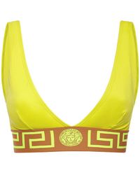 Versace - Greca Lycra Triangle Bikini Top - Lyst