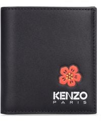 KENZO - Boke Print Leather Mini Fold Wallet - Lyst