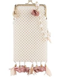 Rosantica Calendula Imitation Pearl Phone Bag - White
