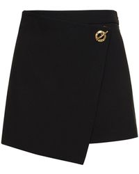 Moschino - Stretch Crepe Front Wrap Shorts - Lyst