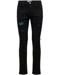 Magnifique Pitch slim 5303 sa810 Velvet Vintage Black Velours-Denim-Jeans 