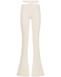 The Attico - Compact Tech Jersey Cutout Flared Pants - Lyst