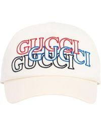Gucci - Cappello baseball in cotone con ricami - Lyst