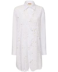 Ermanno Scervino - Embroidered Cotton Oversized Shirt - Lyst
