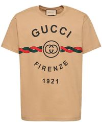 Gucci - T-Shirt Aus Baumwolle Mit GG Und Torchon-Motiv - Lyst
