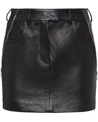 McQueen - Leather Mini Skirt - Lyst