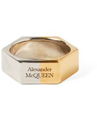 Alexander McQueen Ring "hexagon" - Natur