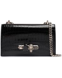 McQueen - Donna Jewelled Satchel Embossed Leather Bag - Lyst