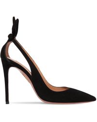Aquazzura 105mm Hohe Pumps Aus Wildleder "deneuve" - Schwarz