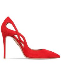 Aquazzura 105mm Hohe Pumps Aus Wildleder "wildleder" - Rot