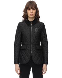 Burberry Nylonjacke Mit Tb-logo - Schwarz