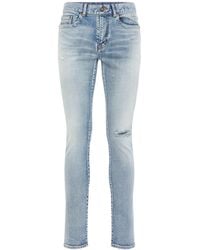Saint Laurent - 15cm Skinny Low Waist Cotton Denim Jeans - Lyst