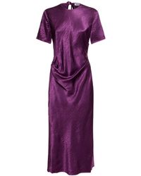 Acne Studios - Kurzärmeliges Midi-wickelkleid Aus Satin - Lyst