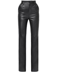 Saint Laurent - High Waist Leather Pants - Lyst