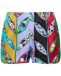 Emilio Pucci - Girandole Printed Silk Twill Mini Shorts - Lyst