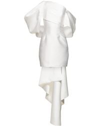 Solace London - Ula Twill Mini Dress W/ Maxi Bow - Lyst