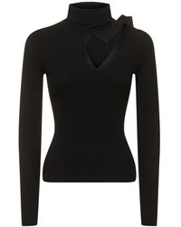Y. Project - Ribbed Knit High Neck Long Sleeve Top - Lyst
