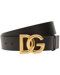 Dolce & Gabbana - Cinturón de cuero Lux con logotipo de DG cruzado - Lyst