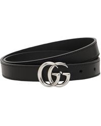 Gucci - 2Cm Gg Marmont Leather Belt - Lyst