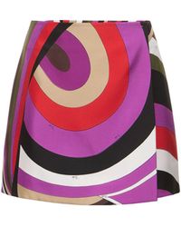 Emilio Pucci - Printed Silk Twill Mini Skirt - Lyst