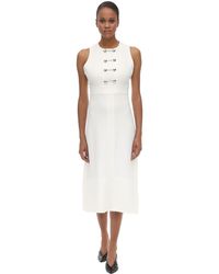 Proenza Schouler Double Weave Viscose Crepe Midi Dress - Белый