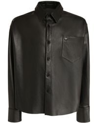 Ami Paris - Adc Leather Overshirt - Lyst