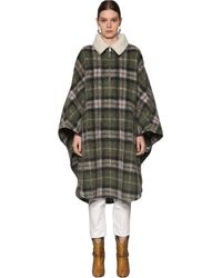 Étoile Isabel Marant Gabin Wool Blend Cape Coat - Green