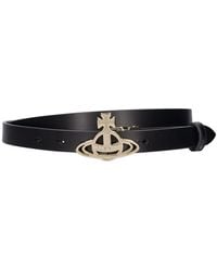 Vivienne Westwood - Small Line Orb Leather Buckle Belt - Lyst
