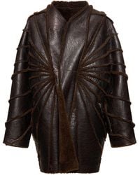 Rick Owens - Giacca reversibile in shearling e pelle - Lyst