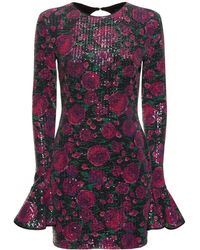 ROTATE BIRGER CHRISTENSEN - Sequin-embellished Open-back Recycled-polyester Mini Dress - Lyst