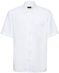 Brioni - Linen Short Sleeve Shirt - Lyst