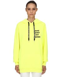 MAKE MONEY NOT FRIENDS Felpa In Cotone Con Cappuccio - Giallo