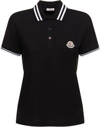 Moncler - Cotton Polo T-shirt - Lyst