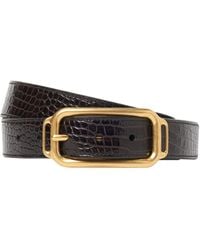 Tom Ford - 3 Cm Croc Embossed Leather Belt - Lyst