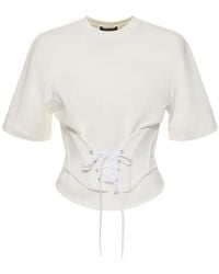 Mugler - T-shirt corset en jersey de coton - Lyst
