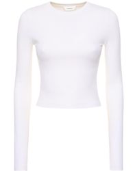 Wardrobe NYC - Opaque Stretch Jersey T-shirt - Lyst
