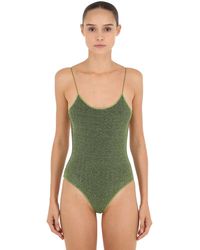 Oséree Costume Intero In Lycra E Lurex - Verde