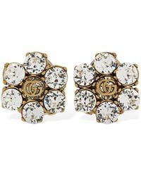 Gucci - Gg Marmont Stud Earrings W/ Crystal - Lyst