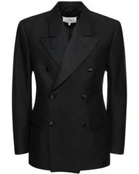 Maison Margiela - Zweireihiger Blazer Aus Wolle - Lyst