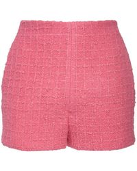 Valentino Wool & Silk Blend Tweed Mini Shorts - Pink