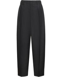 Lemaire - Pleated Tapered Wool Blend Pants - Lyst